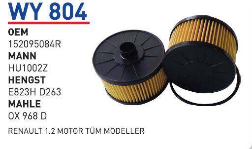 152095084R Renault Clio Iv Dokker V 1.2 Yağ Filtresi Wunder - 1