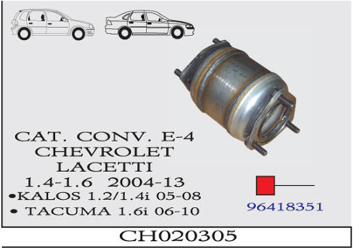 Chevrolet Kalos Lacetti Katalitik Konvektör 1.4 Motor 1.2 - 1