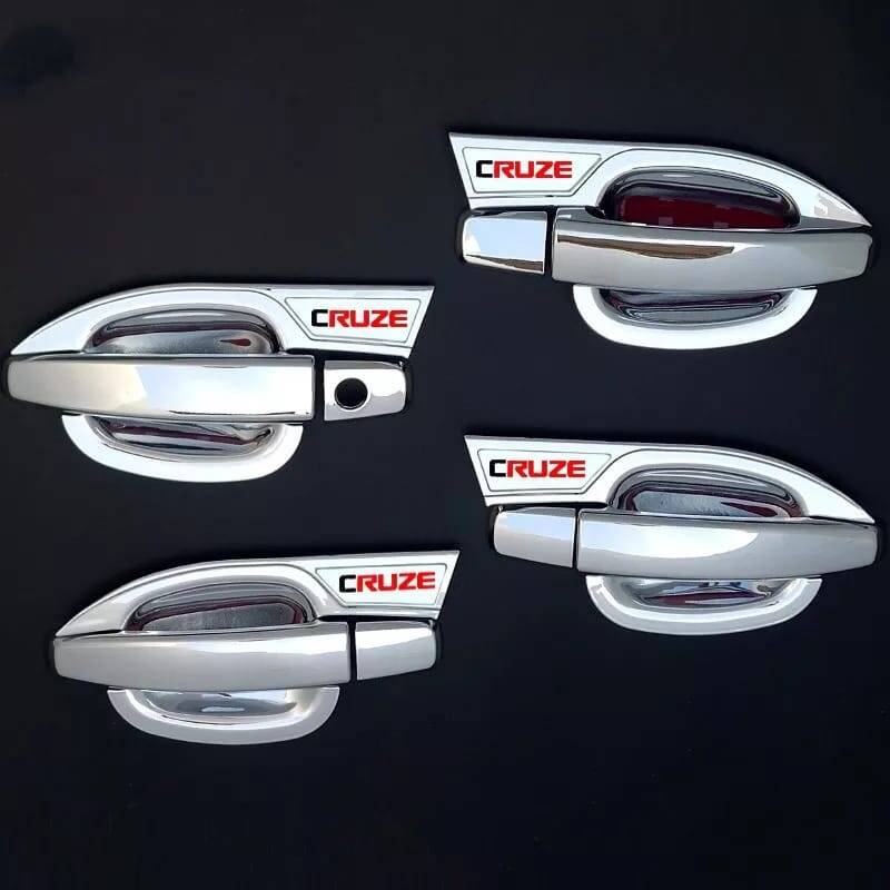 Dış Kapı Kolu Krom Komple Kaplama Cruze Yazılı 8 Li Set - 3