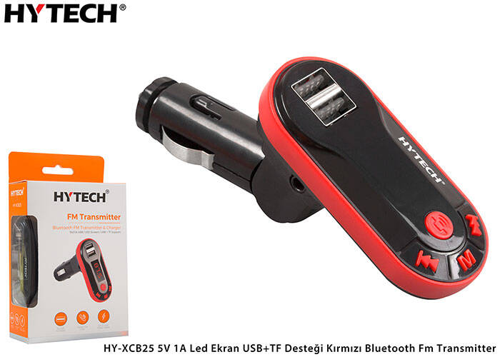 Hytech Hy-Xcb25 5V-1A Led Ekranlı Fm Transmıtter Usbli - 1