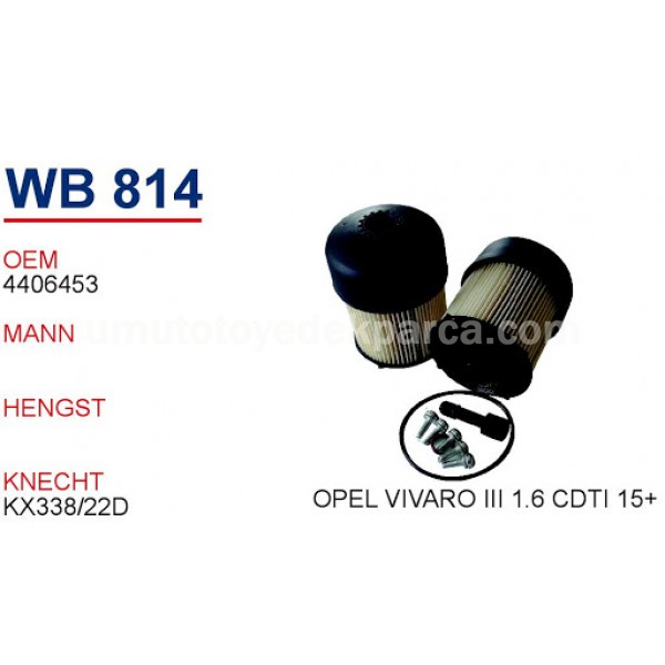 4406453 RENAULT TRAFİC 1.6 DCI MASTER III 2.3 OPEL VIVARO MAZOT FİLTRE