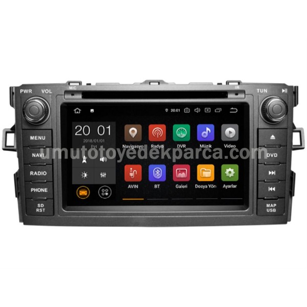 Android 10.0 Mtk 8227 2+16G Toyota Auris 2007-2012 Multimedya Navimex