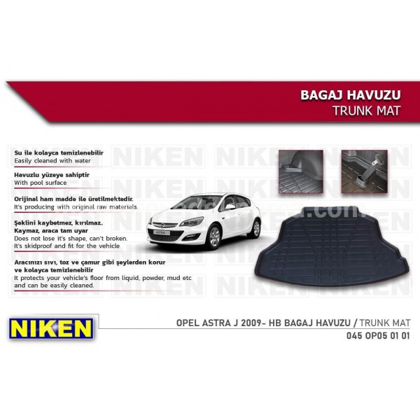 Opel Astra J 2009 Hb Bagaj Havuzu Niken