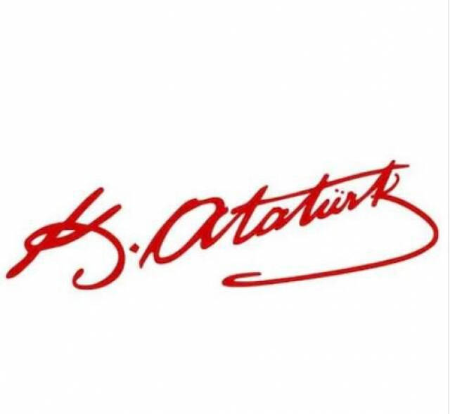 K. Atatürk İmzası Sticker 3 Renk - 3