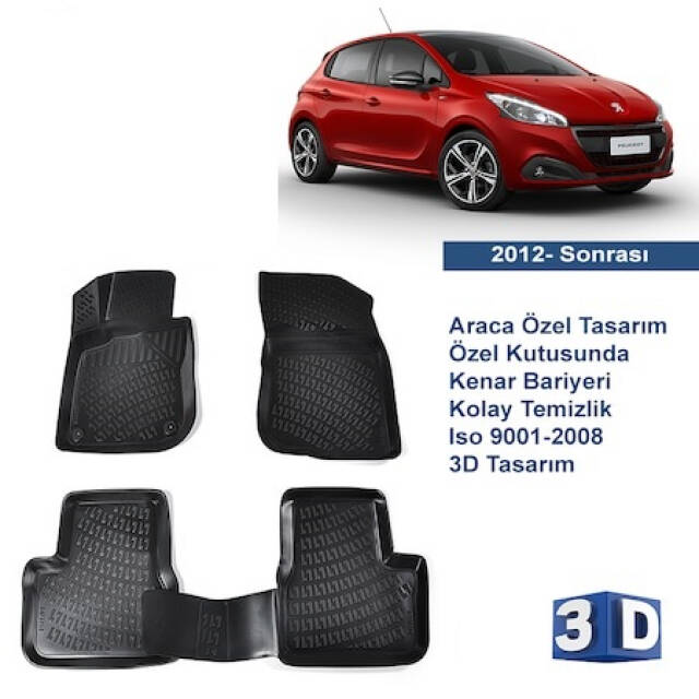 Peugeot 208 2012 Sonrası Havuzlu Paspas Takımı - 1