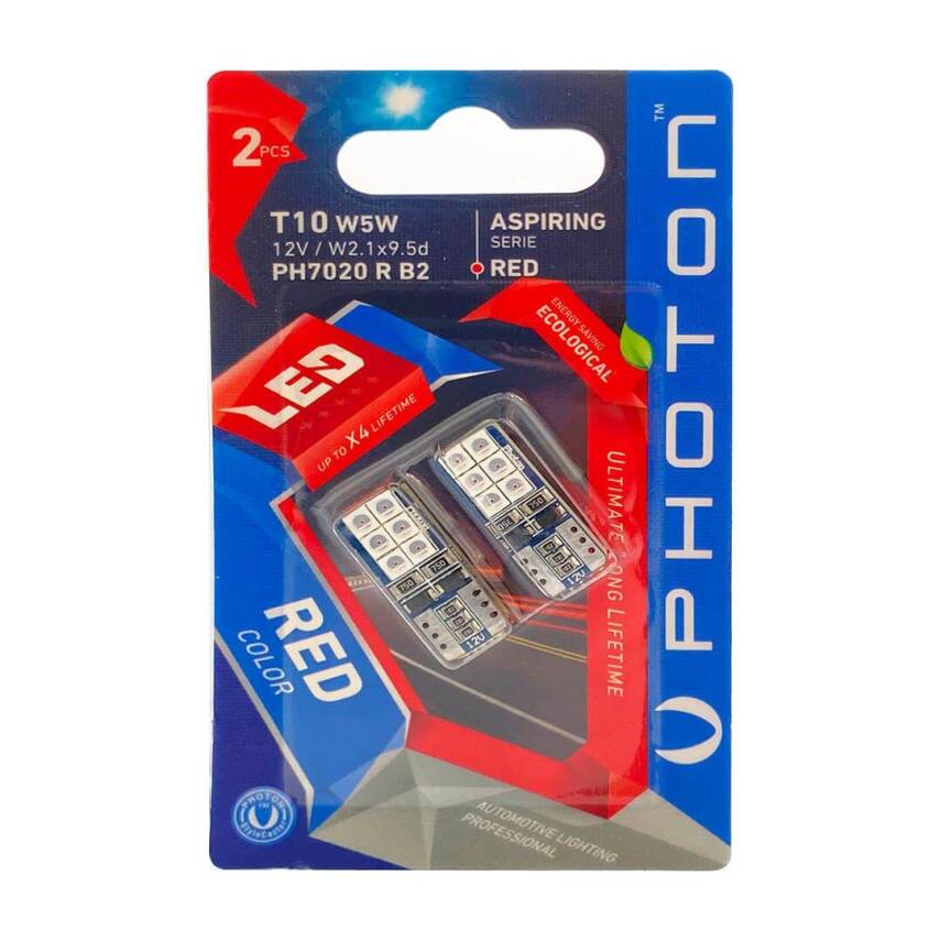 Photon T10 Kırmızı Blister 2 li Led - 1